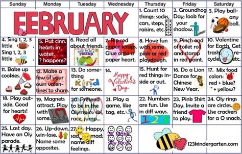 More February Play And Learn Activities For Kids
