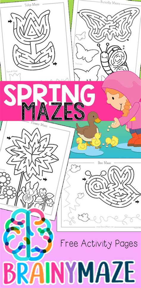 Free Spring Mazes For Kids Free Printable Activities Mazes For Kids