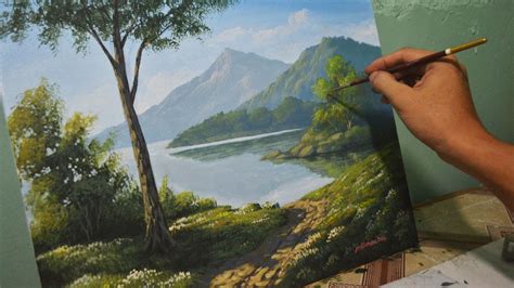 Acrylic Landscape Painting Lesson Morning In Lake By Jmlisondra Art