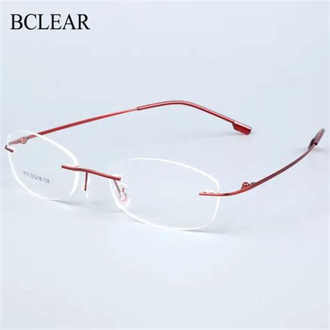 Bclear Rimless Glasses Frame Women Titanium Alloy Ultralight Eyeglasses Prescription Frameless