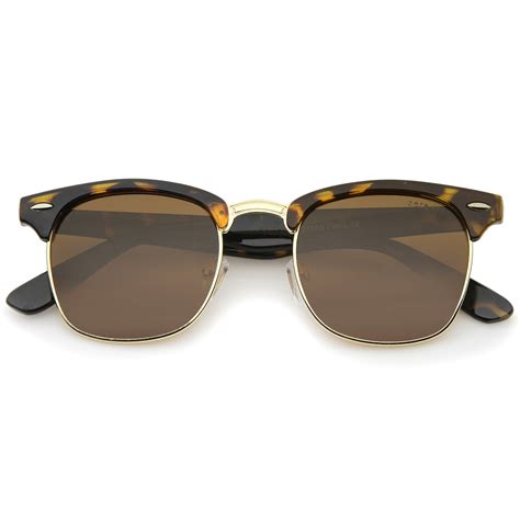zerouv polarized lens classic half frame horn rimmed sunglasses ebay