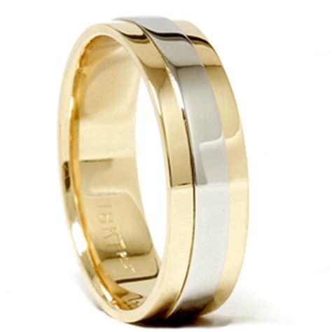 Mens 950 Platinum And 18k Gold Two Tone Wedding Band New Ebay