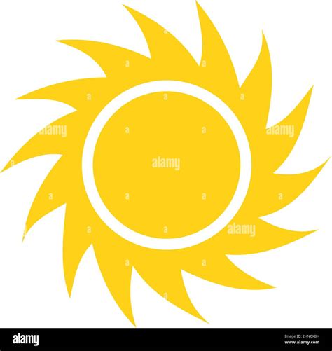 Flat Sun Icon Sharp Light Rays Star Sunbeam Symbol Stock Vector Image