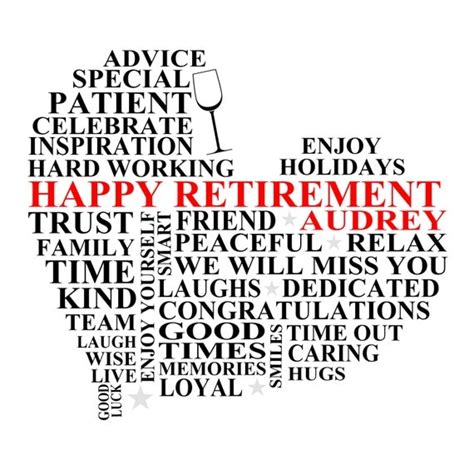 Personalised Retirement Word Art Onto Canvas Heart By Maxipix