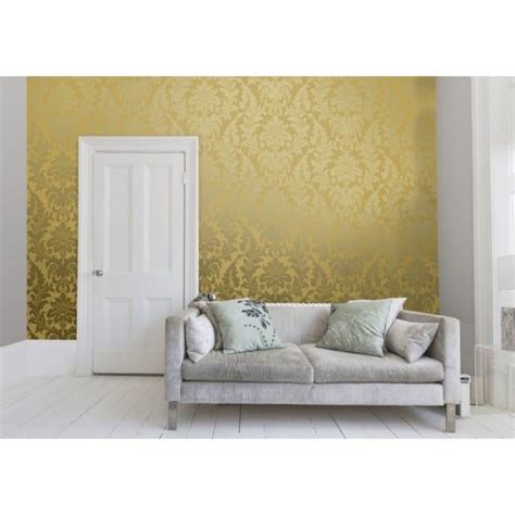 Shimmer Metallic Grande Damask Wallpaper Mustard Gold Ilw261553