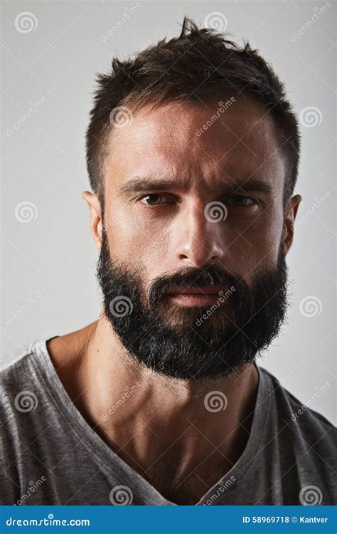 Handsome Bearded Guy Stock Photo Image Of Hipster Hair 58969718