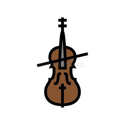 Cello Orchestra Music Instrument Color Icon Vector Illustration Stock