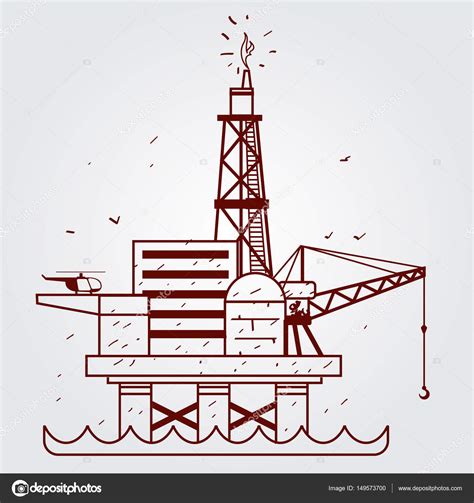 Oil Rig Drawing At Getdrawings Free Download