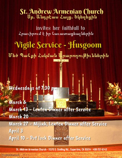 Husgoom Service St Andrew Armenian Apostolic Church