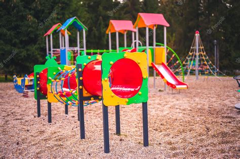 Premium Photo Colorful Playground On Yard In The Park Colorful