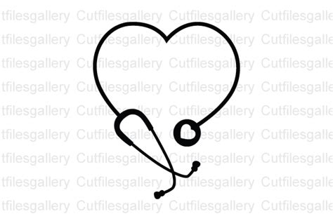 Stethoscope Heart Nurse Illustration Par Cutfilesgallery · Creative