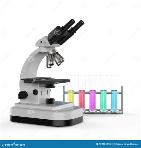 Microscope With Test Tubes Stock Illustration Illustration Of