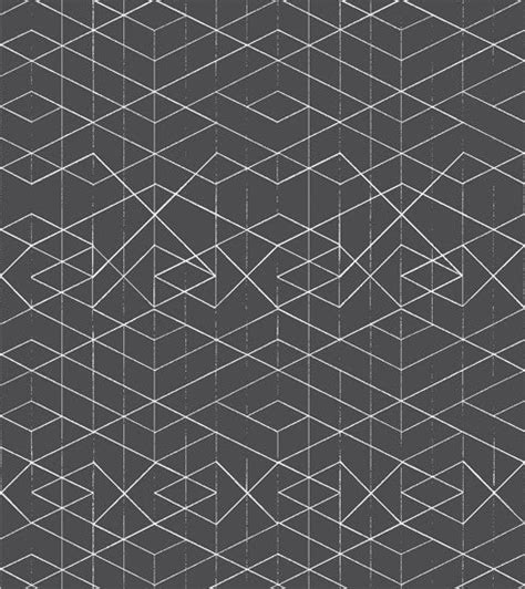 Geometric Wallpaper White On Dark Grey