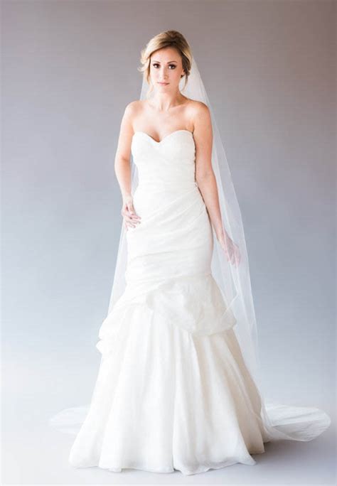 Long sleeve satin wedding dresses. Ivory One-tier Simple Long Bridal Tulle Wedding Veil - Lunss