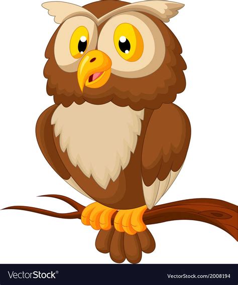 Vector Illustration Of Cute Owl Cartoon Download A Free