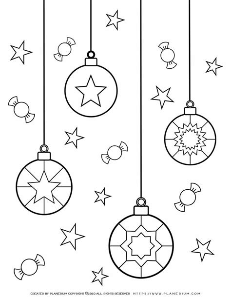 Christmas Lights Decorations Free Coloring Page Planerium