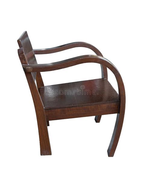 Side View Of Old Wooden Chair Isolated On White Stock Photo Image Of