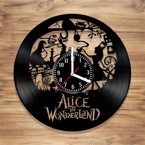 Alice In Wonderland Vinyl Wall Clock Cheshire Cat Perfect Art Etsy