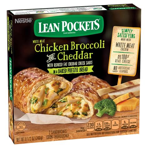 Lean Pockets Chicken Broccoli And Cheddar With Whole Grain Crust