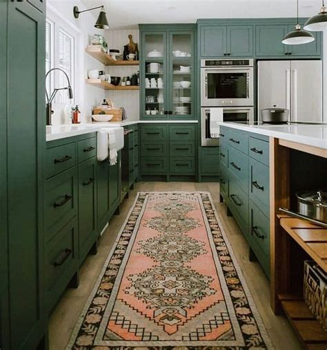 The white cabinets brights up the area and go entirely with the uplifting and also. 20 Best Dark and Light Green Kitchen Cabinet Ideas | Home ...