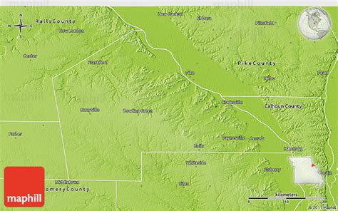 Physical 3d Map Of Pike County