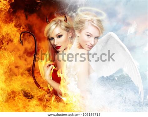 imágenes de Evil angel young woman Imágenes fotos y vectores