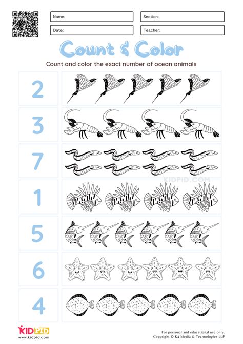 Printable Ocean Animals Count And Graph Worksheets Kulturaupice