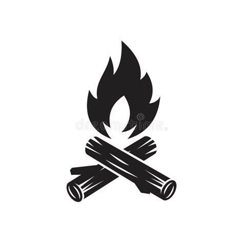 Campfire With Firewood Icon Template Black Color Editable Campfire