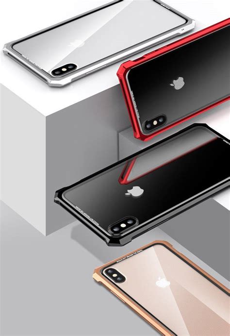 Shockproof Tempered Glass Metallic Bumper Case For Iphone X Xs Max Xr