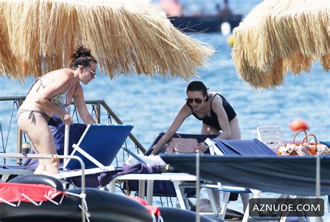 Lily Collins Nip Slip On The Beach In Ischia Italy Aznude