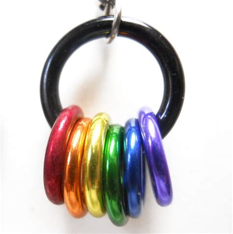 Gay Pride Earrings Freedom Rings Rainbow Jewelry Small