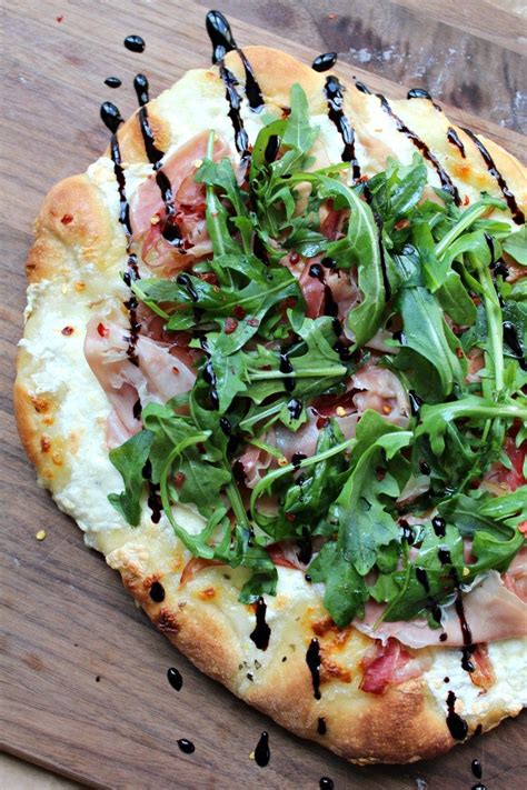 Easy Homemade Delicious Pizza Crust Topped With Prosciutto Arugula