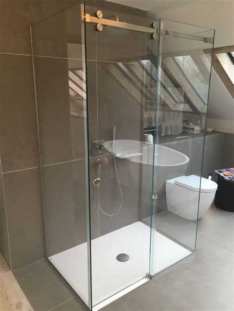 Frameless 3 Sided Sliding Shower Enclosure Installed In Marlborough