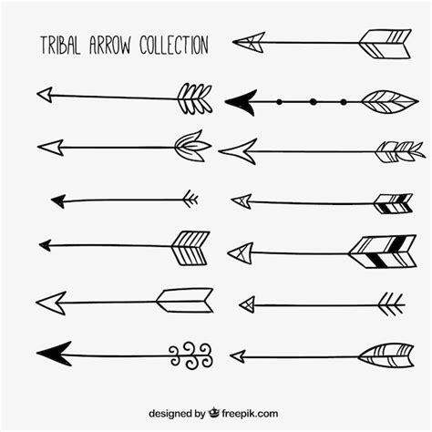 Hand Drawn Collection Of Tribal Arrows Vector Free Download