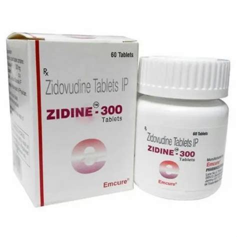 Zidine Zidovudine 300 Mg 60 Pills In A Bottle Pack Treatment Hiv