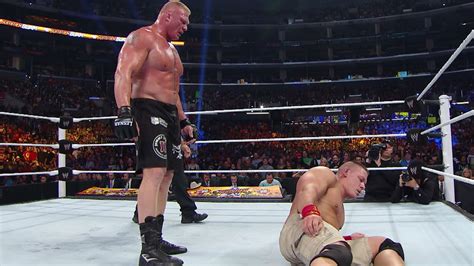 Wwe Network Brock Lesnar Repeatedly Suplexes John Cena Summerslam