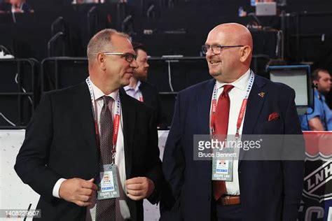 Keith Gretzky Of The Edmonton Oilers Chats With Alan Hepple Of The