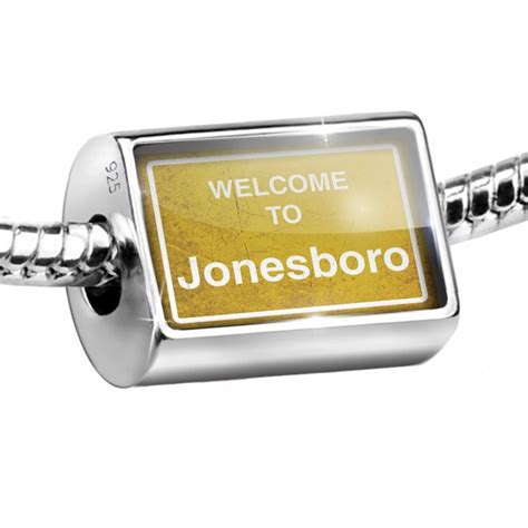 Neonblond Charm Yellow Road Sign Welcome To Jonesboro 925 Sterling