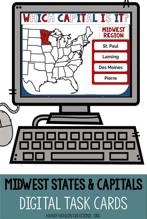 The Midwest States And Capitals Boom Task Cards States And Capitals
