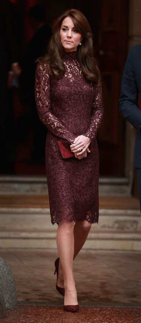 Kate Middleton Wearing Purple Lace Dress Popsugar Fashion Photo 5