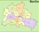 Administrative divisions map of Berlin - Ontheworldmap.com