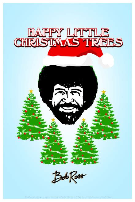 Bob Ross Happy Little Christmas Trees Bob Ross Poster Bob Ross