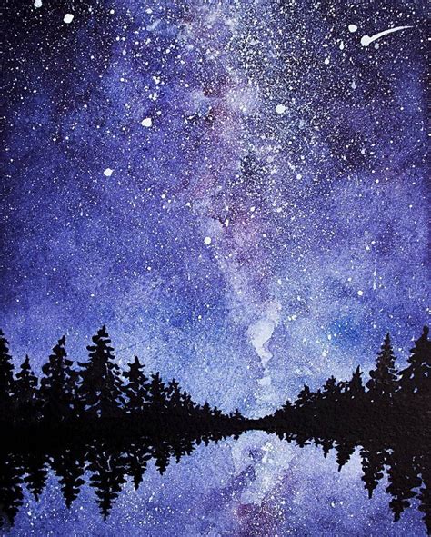 Starry Night Sky Painting Easy Draw Lab
