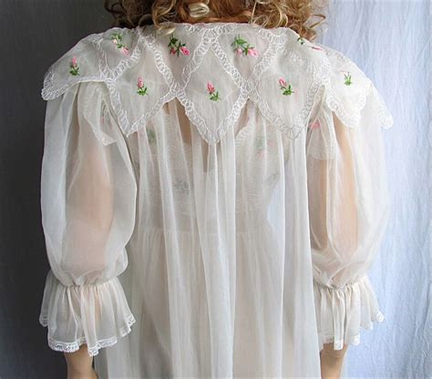 Vintage Peignoir Nightgown Set XS SM Bridal Lingerie Honeymoon Etsy