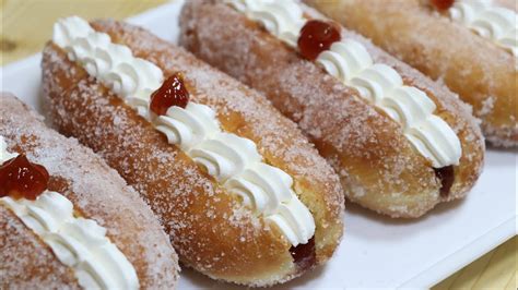 Cream Doughnuts Recipe Italian Meringue Buttercream And Strawberry Jam