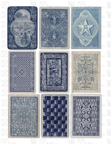 Items Similar To Vintage Playing Cards Blue Backs Instant Download
