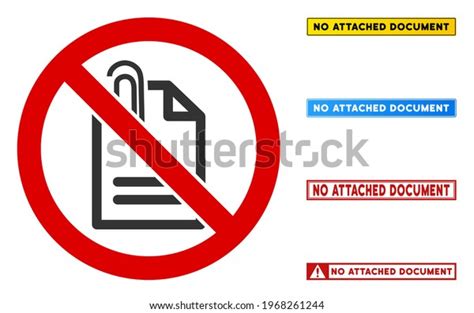 No Attached Document Sign Words Rectangular Stock Vector Royalty Free