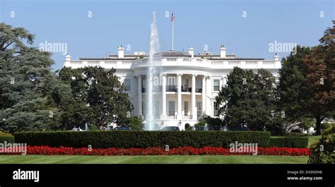 South Portico And Truman Balcony Of The White House Washington Dc Stock