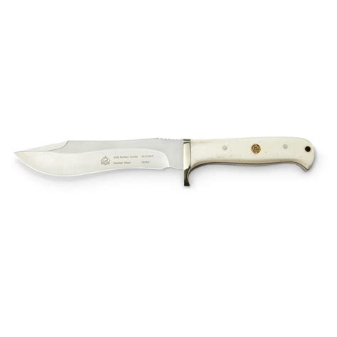 Puma Sgb Buffalo Hunter White Smooth Bone Knife 643366 Fixed Blade