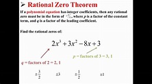 Rational Zero Theorem - YouTube